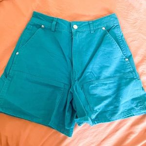 Blue forever 21 cargo mom shorts